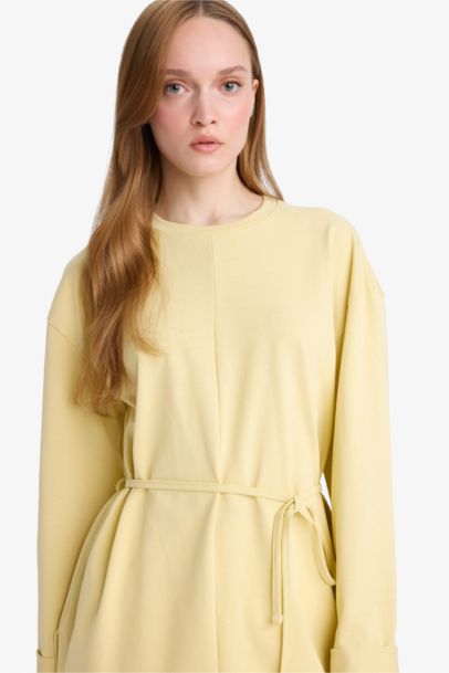 Loose Fit Crew Neck Long Sleeve Tunic