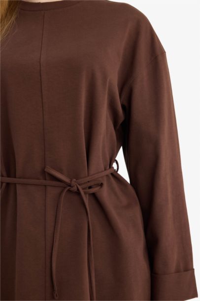 Loose Fit Crew Neck Long Sleeve Tunic