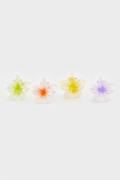 Lot de 4 petits Pinces à cheveux lotus colorées pour femme