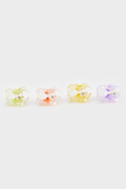 Lot de 4 petits Pinces à cheveux lotus colorées pour femme