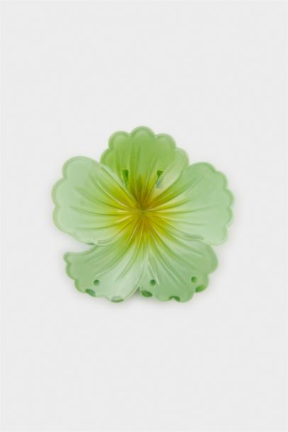 Woman Green Lotus Latch Clasp