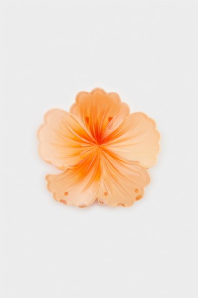 Woman Orange Lotus Latch Clasp