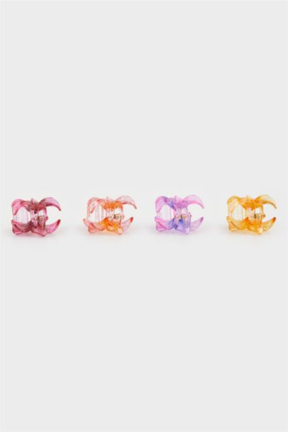 Woman 4 Pack Tiny Colorful Lotus Flower Peg Clasp