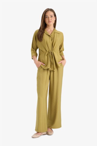 Chemise à manches longues taille élastique