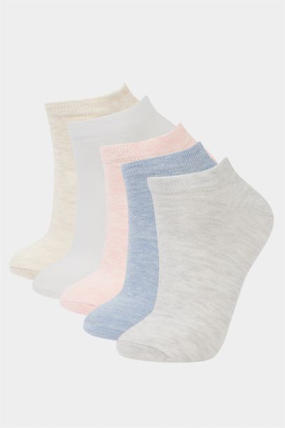 Woman 5 Piece Cotton Booties Socks