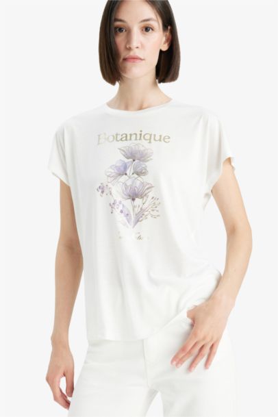 Crew Neck Floral Short Sleeve T-Shirt