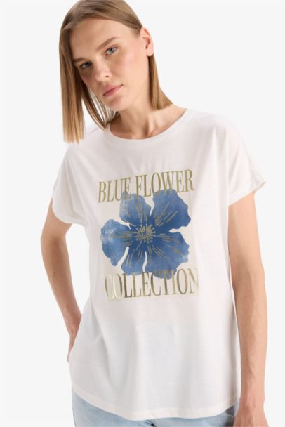 Crew Neck Floral Short Sleeve T-Shirt