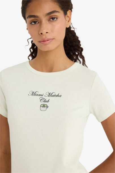 تيشيرت نص ردن قصة عادية وطبعة شعار