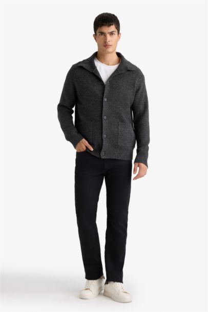 Standard Fit Turtleneck Knitwear Cardigan