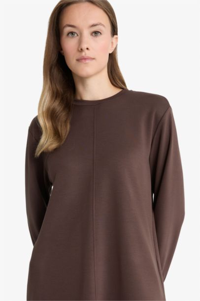 Regular Fit Crew Neck Long Sleeve Tunic