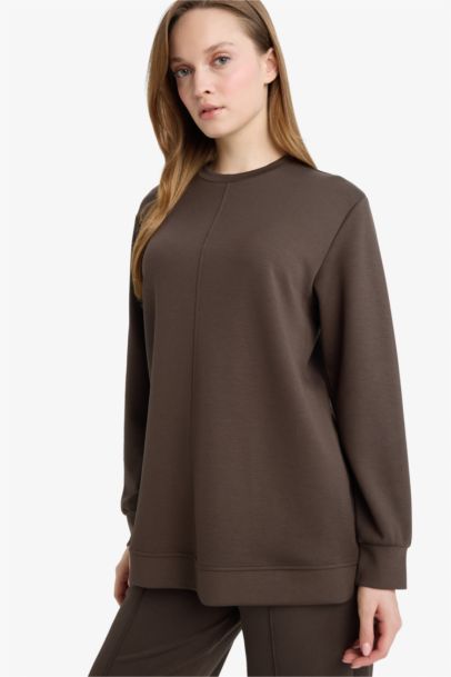 Regular Fit Crew Neck Long Sleeve Tunic