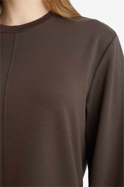 Regular Fit Crew Neck Long Sleeve Tunic