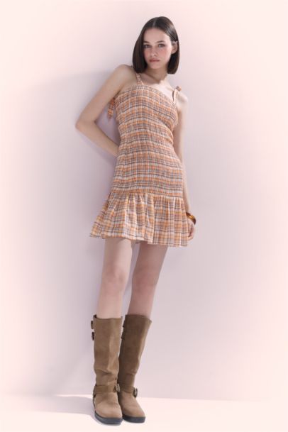 Mini Robe à bretelles à carreaux