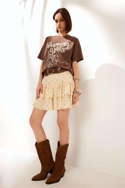Oversize Fit Printed Short Sleeve T-Shirt
