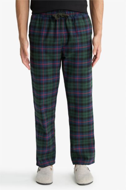 بنطلون بيجاما كاروهات قصة عادية بجيب