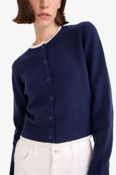 Regular Fit Crew Neck Knitwear Cardigan