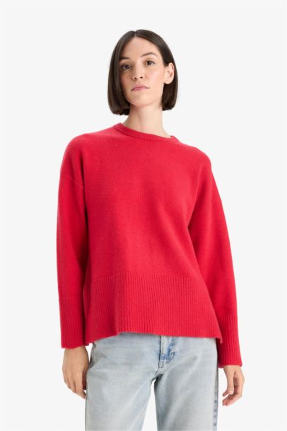 Oversize Fit Crew Neck Knitwear Pullover