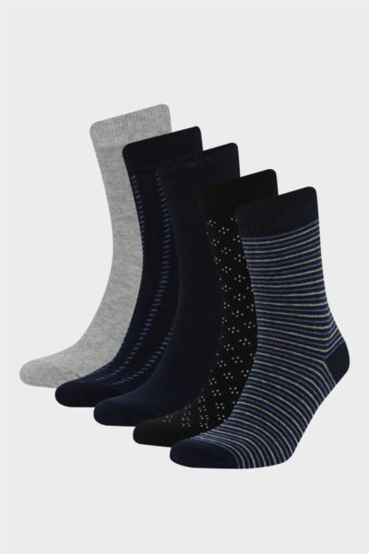 Man 5 Piece Cotton Long Socks