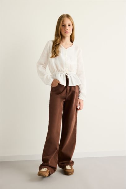 Girl 90s Wide Leg Gabardine Trousers