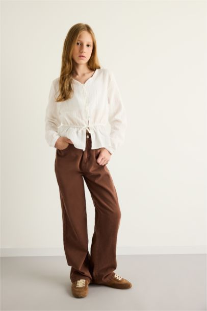 Girl 90s Wide Leg Gabardine Trousers