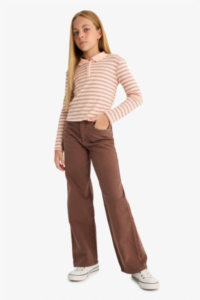Girl 90s Wide Leg Gabardine Trousers