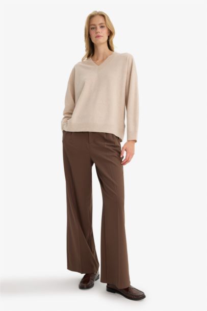 Oversize Fit V-Neck Knitwear Pullover