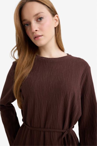 Regular Fit Crew Neck Long Sleeve Tunic