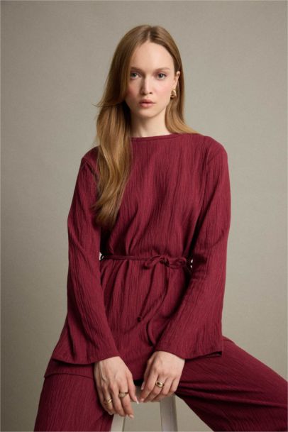 Regular Fit Crew Neck Long Sleeve Tunic