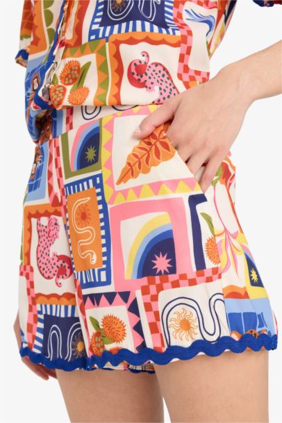 Fall in Love Regular Fit Tropical Patterned Beach Wear