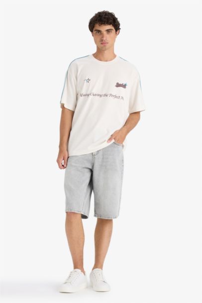 تيشيرت نص ردن أوفر سايز بياخة مستديرة