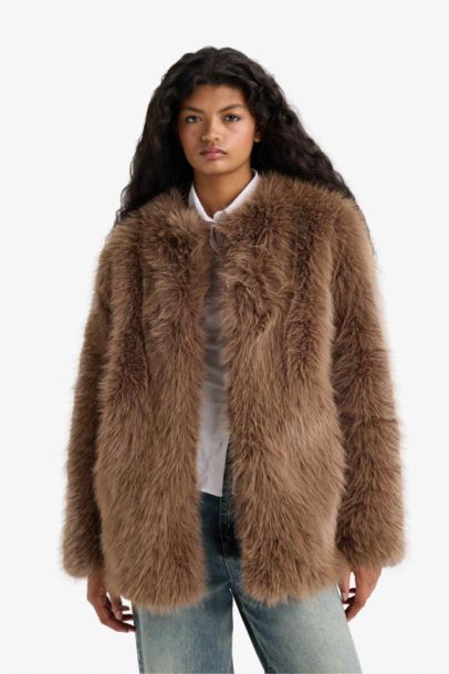 Regular Fit Faux Fur Jacket
