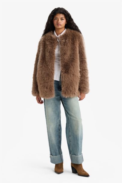 Regular Fit Faux Fur Jacket
