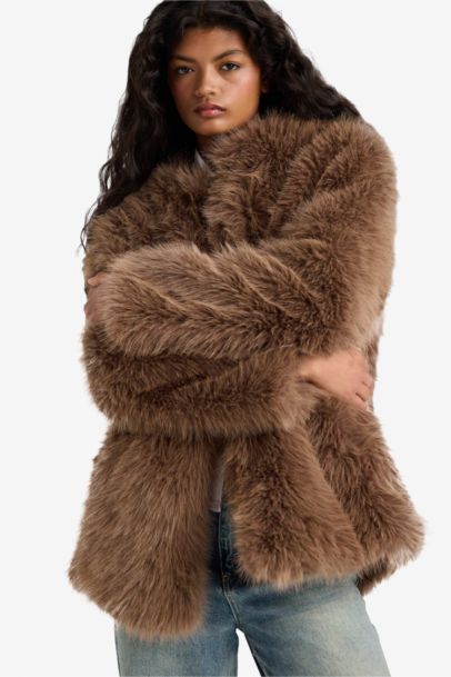 Regular Fit Faux Fur Jacket