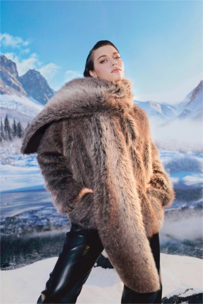 Regular Fit Fur Faux Fur