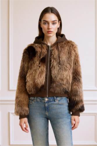 Regular Fit Fur Faux Fur