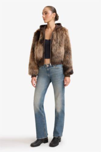Regular Fit Fur Faux Fur