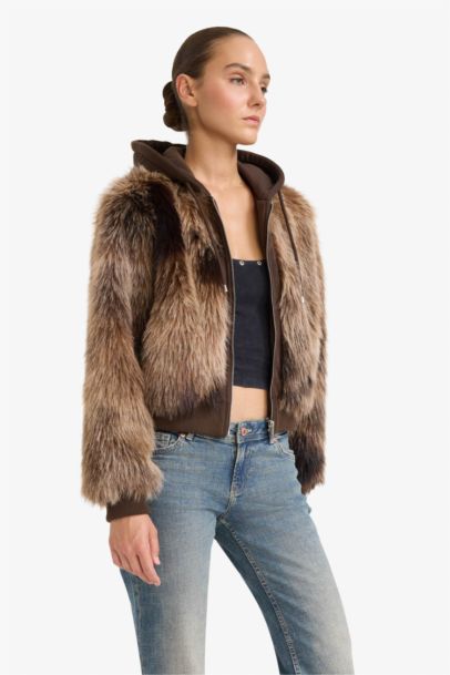 Regular Fit Fur Faux Fur