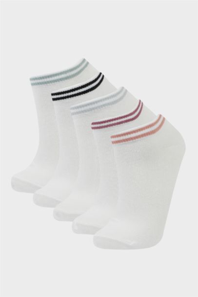 جوارب قصيرة نسائية من قطن - 5 قطع