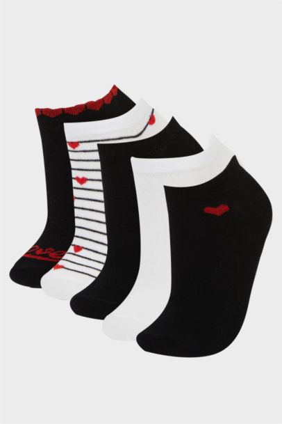 Woman 5 Piece Cotton Ankle Socks