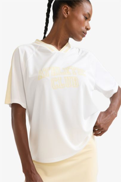 DeFactoFit Oversize Fit Printed Sports T-Shirt