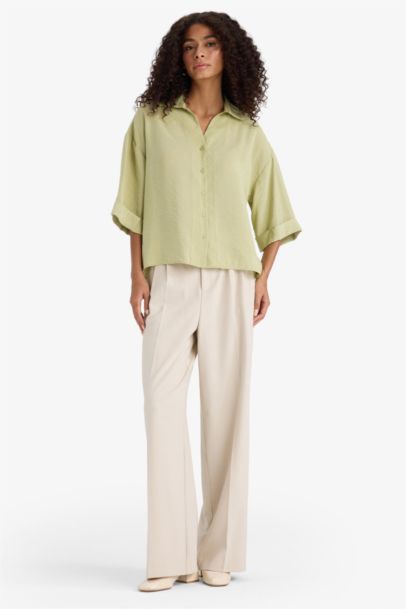 Oversize Fit Shirt Collar modal Long Sleeve Shirt