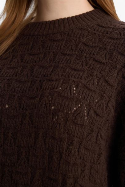 تونيك تريكو قصة فضفاضة بياقة مستديرة