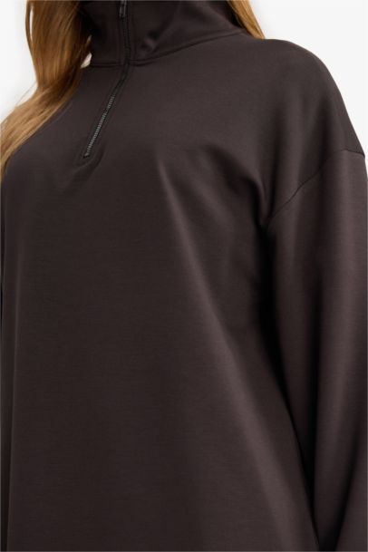 Regular Fit Zipper Long Sleeve Tunic