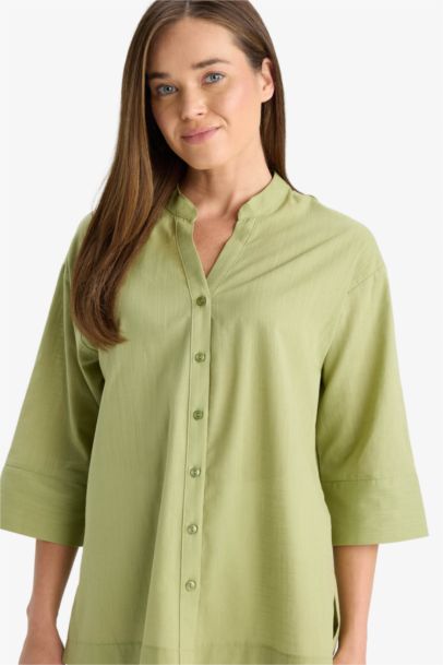 Chemise en coton flammé à manches longues