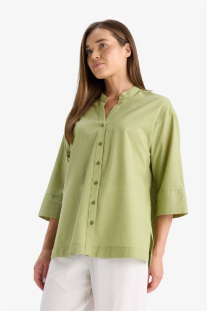 Chemise en coton flammé à manches longues