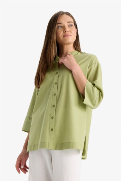 Chemise en coton flammé à manches longues