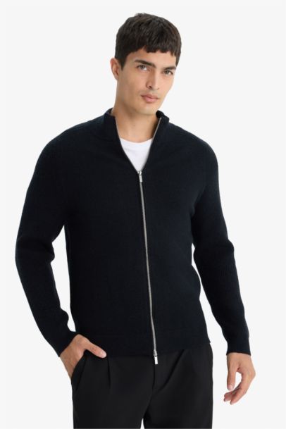 Cardigan en maille à col montant Coupe standard