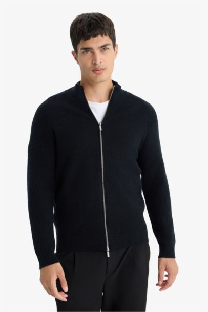 Cardigan en maille à col montant Coupe standard