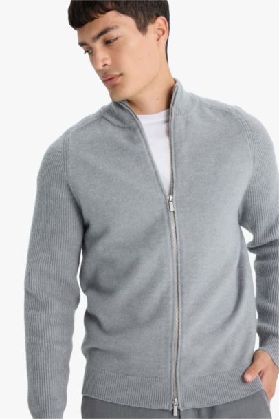 Cardigan en maille à col montant Coupe standard