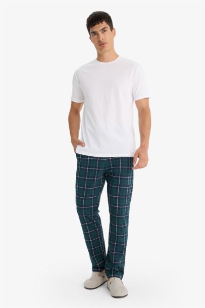 Ensemble Pyjama Top manches courtes et Pantalon à carreaux Coupe régulière